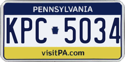 PA license plate KPC5034