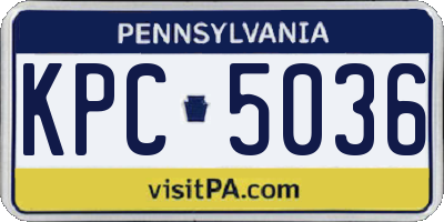 PA license plate KPC5036