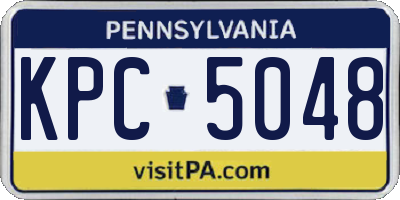 PA license plate KPC5048