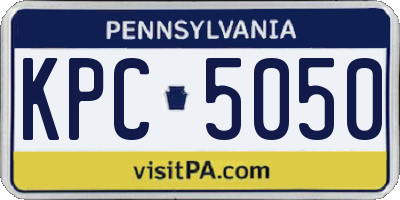 PA license plate KPC5050