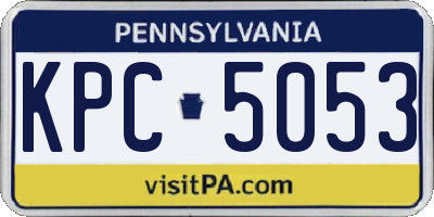 PA license plate KPC5053