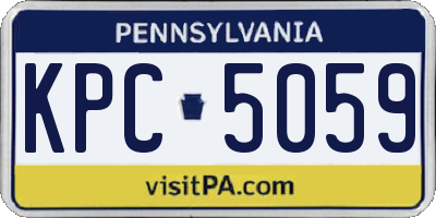PA license plate KPC5059