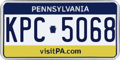 PA license plate KPC5068