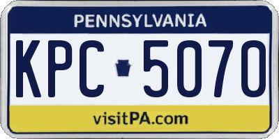 PA license plate KPC5070