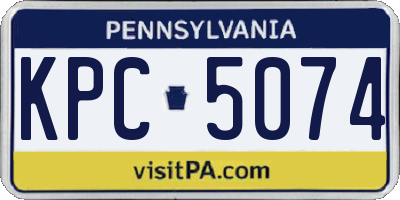 PA license plate KPC5074