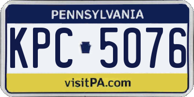 PA license plate KPC5076