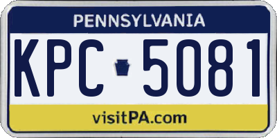 PA license plate KPC5081
