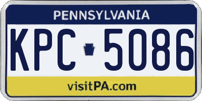 PA license plate KPC5086