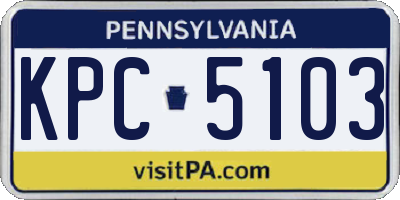 PA license plate KPC5103