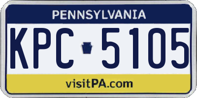PA license plate KPC5105