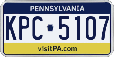 PA license plate KPC5107
