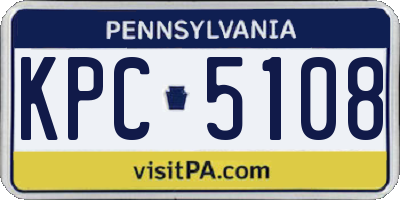 PA license plate KPC5108