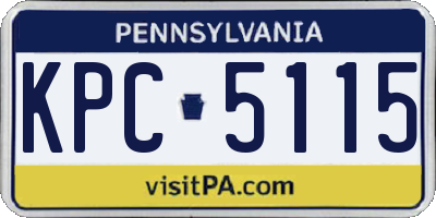 PA license plate KPC5115