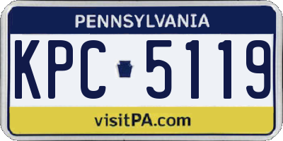 PA license plate KPC5119