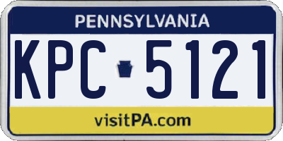 PA license plate KPC5121