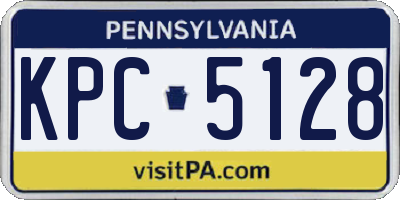 PA license plate KPC5128