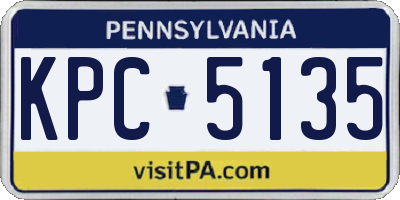 PA license plate KPC5135