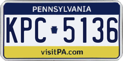 PA license plate KPC5136