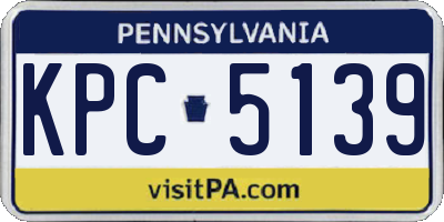 PA license plate KPC5139