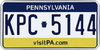 PA license plate KPC5144