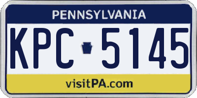 PA license plate KPC5145