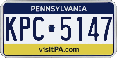 PA license plate KPC5147