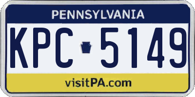PA license plate KPC5149