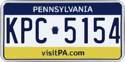 PA license plate KPC5154