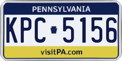PA license plate KPC5156
