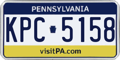PA license plate KPC5158