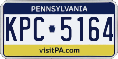 PA license plate KPC5164