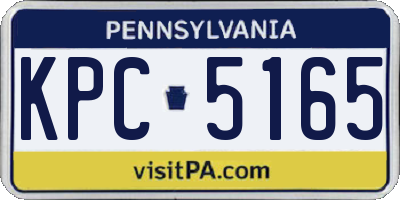 PA license plate KPC5165