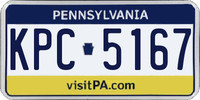 PA license plate KPC5167