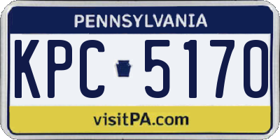PA license plate KPC5170