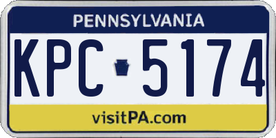 PA license plate KPC5174