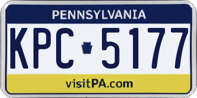 PA license plate KPC5177