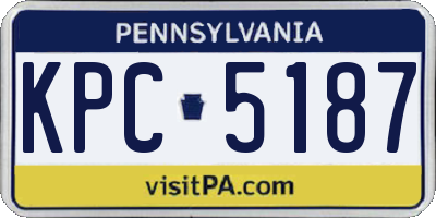 PA license plate KPC5187