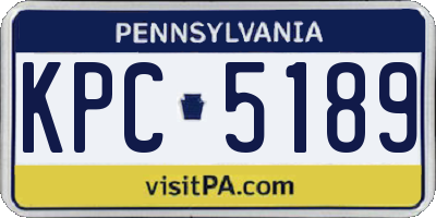 PA license plate KPC5189
