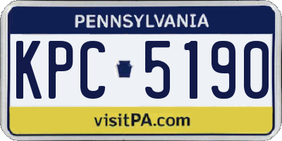 PA license plate KPC5190