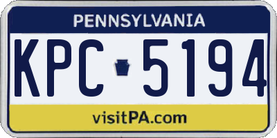 PA license plate KPC5194