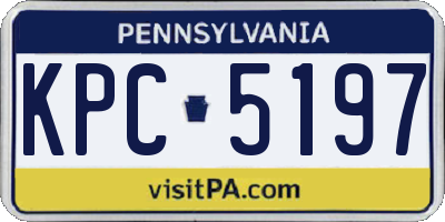 PA license plate KPC5197