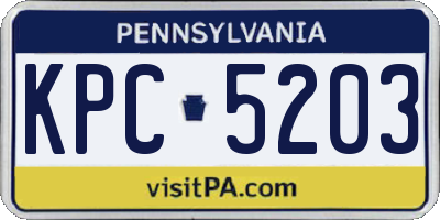 PA license plate KPC5203