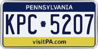 PA license plate KPC5207