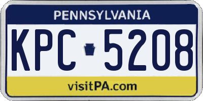 PA license plate KPC5208