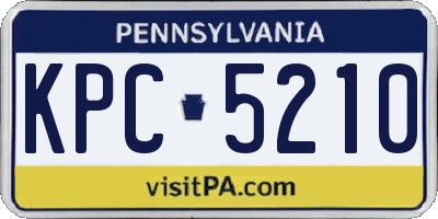 PA license plate KPC5210