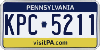 PA license plate KPC5211