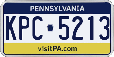 PA license plate KPC5213