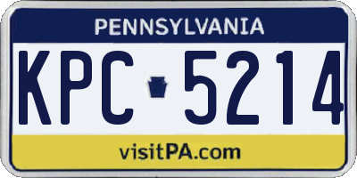 PA license plate KPC5214