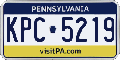 PA license plate KPC5219