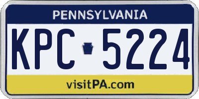 PA license plate KPC5224